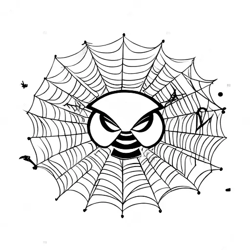 Verse "With great power comes great responsibility." With a little spider on the dot  tattoo design idea