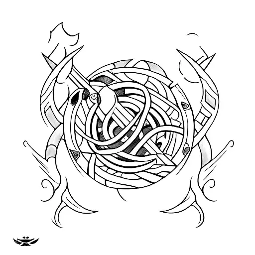 Trident tattoo design idea