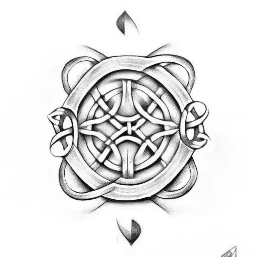 Celtic knot dagger tattoo design idea