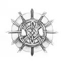 Celtic knot dagger tattoo design idea