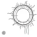 black sun and inscription “but the second sun appeared and the first one next to it does not even seem hot” tattoo design idea