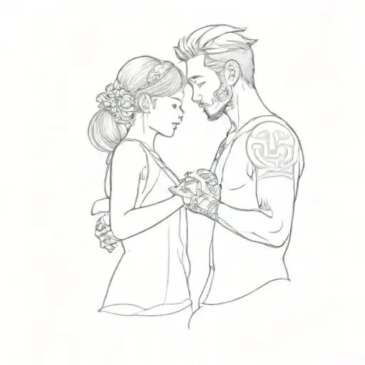 brother and sister wrapped hand holding tattoo design idea