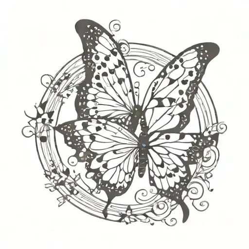 semi colon butterfly wings made tattoo design idea