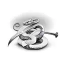 snake wrapped around sword tattoo design idea