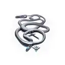 snake wrapped around sword tattoo design idea