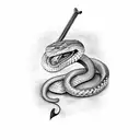 snake wrapped around sword tattoo design idea