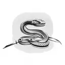 snake wrapped around sword tattoo design idea