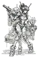 Combine elements of anime and gaming to create a futuristic cyberpunk scene with characters from popular games battling it out on a virtual reality battlefield tattoo design idea