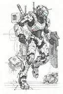 Combine elements of anime and gaming to create a futuristic cyberpunk scene with characters from popular games battling it out on a virtual reality battlefield tattoo design idea