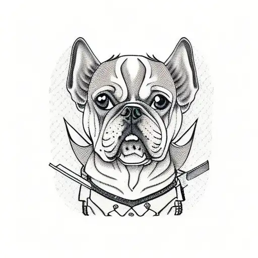 a dog dressed as a carpenter  tattoo design idea