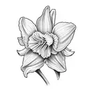 Simple Daffodil thick outline tattoo design idea