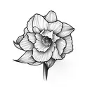 Simple Daffodil thick outline tattoo design idea