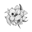 Simple Daffodil thick outline tattoo design idea