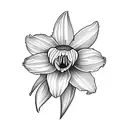 Simple Daffodil thick outline tattoo design idea