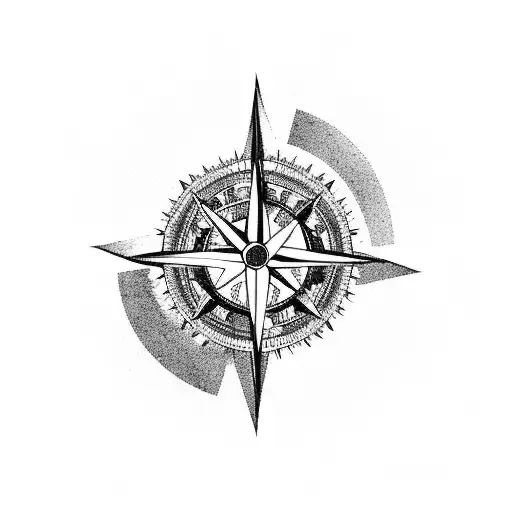 a compass sitting on the top of an open door  with mountains inside the compass quadrant     tattoo design idea