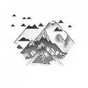 a portal with mountains around tattoo design idea
