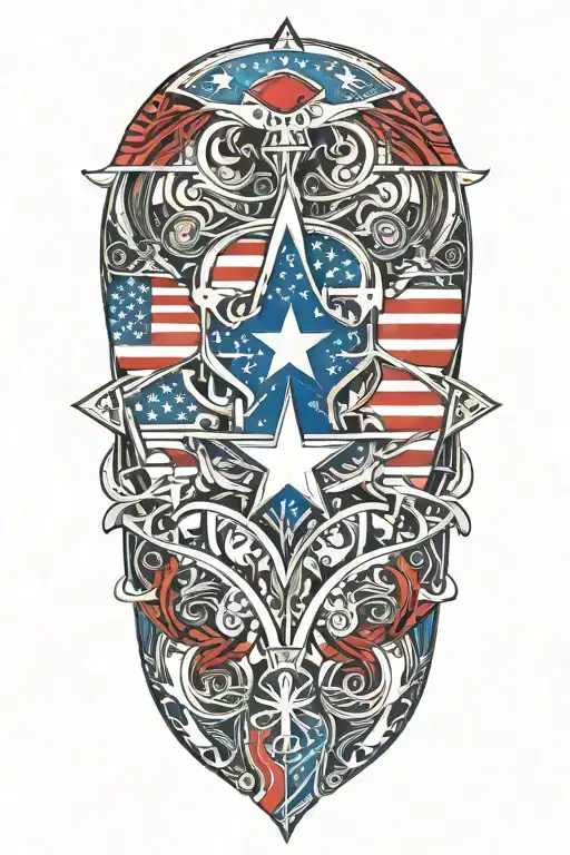 american flag texas flag intertwined tattoo design idea