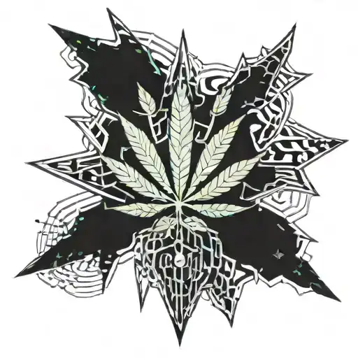 weed and ameican flag intertwined tattoo design idea