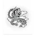 dragon and lion fighting for the moo  tattoo design idea