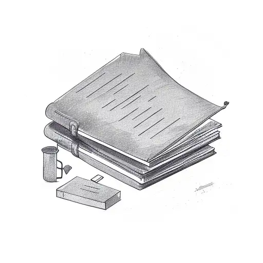 A stack of books forming the shape of a Ps5 console tattoo design idea