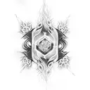 four flames surrounding one focal point tattoo design idea