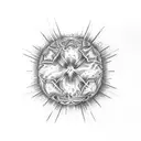 four flames surrounding one focal point tattoo design idea