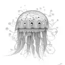 scratchy jellyfish  tattoo design idea