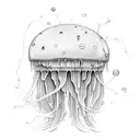scratchy jellyfish  tattoo design idea