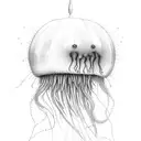 scratchy jellyfish  tattoo design idea