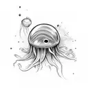 scratchy jellyfish  tattoo design idea