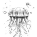 messy jellyfish  tattoo design idea