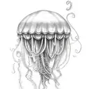messy jellyfish  tattoo design idea