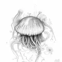 messy jellyfish  tattoo design idea