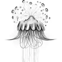 scratchy jellyfish  tattoo design idea