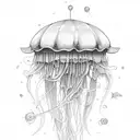 scratchy jellyfish  tattoo design idea