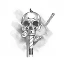cane,cigarette  tattoo design idea