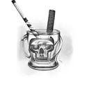 cane,cigarette  tattoo design idea