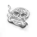 walking cane,smoking tattoo design idea