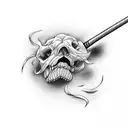 walking cane,smoking tattoo design idea