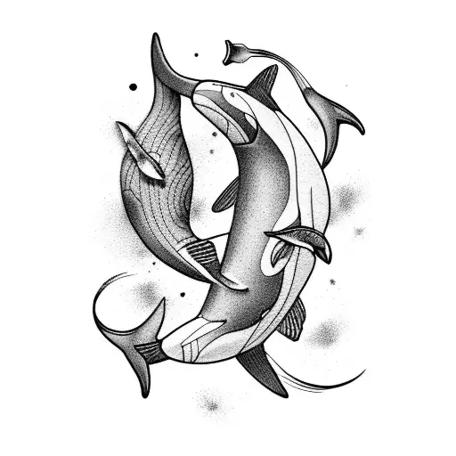 Orca constellation  tattoo design idea