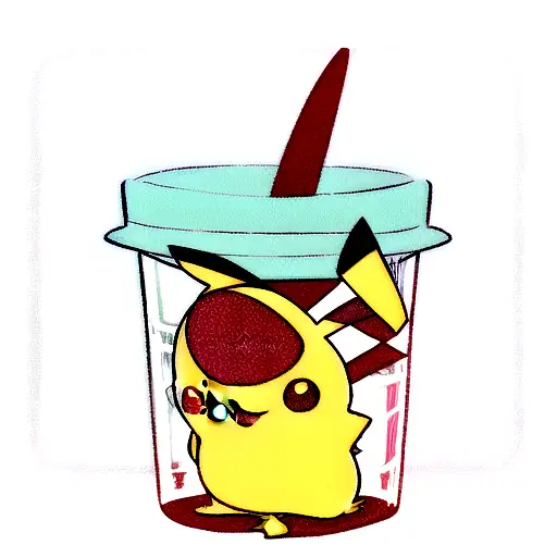 pikachu, mastetr sword link of zelda, mario bross cup  tattoo design idea