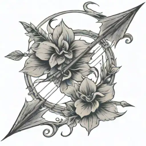 bow and arrow tattoo design idea