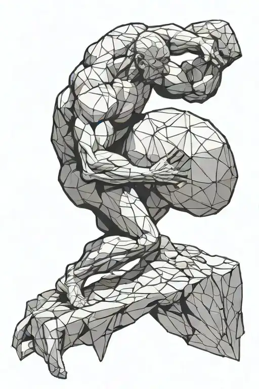 Sisyphus pushing a boulder tattoo design idea