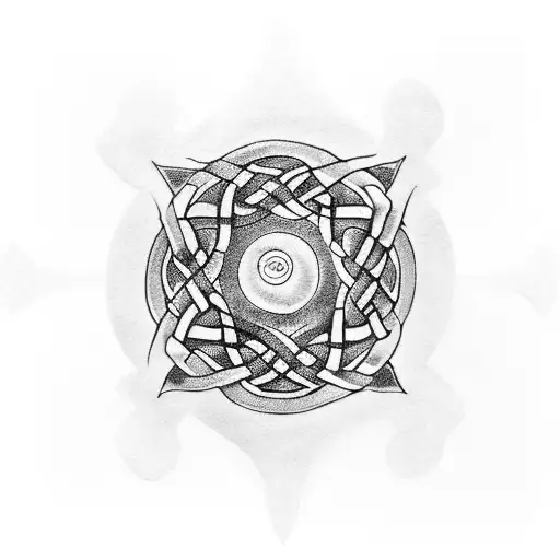 Yin and Yang center with celtic knotwork around the outside tattoo design idea