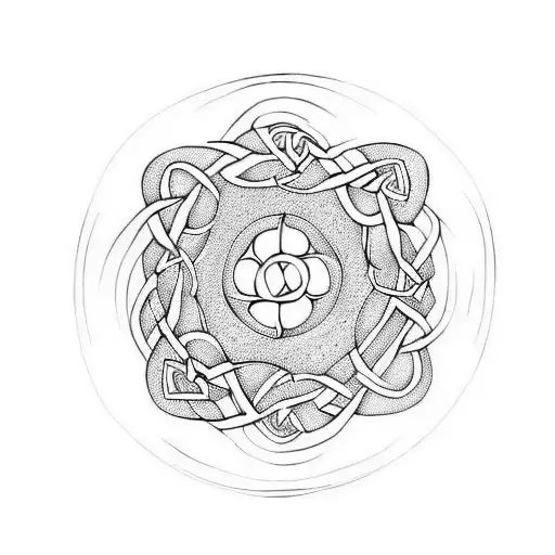 Celtic knotwork yin yang tattoo design idea