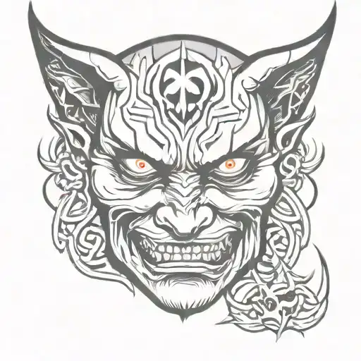pure evil face tattoo tattoo design idea