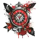 broken time piece morphing tattoo design idea