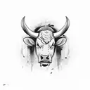  angry bull tattoo on chest with "est. 2003" in gothic style  tattoo design idea