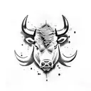  angry bull tattoo on chest with "est. 2003" in gothic style  tattoo design idea
