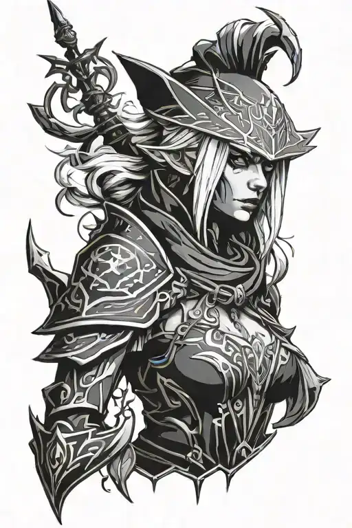 dota 2 arcana drow ranger tattoo design idea
